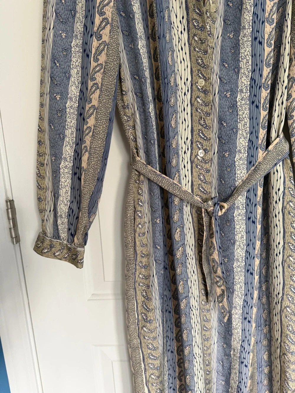 1970’s Schrader Sport Petite Dress Paisley Print Belt Pockets Collar Vintage - Picture 6 of 9